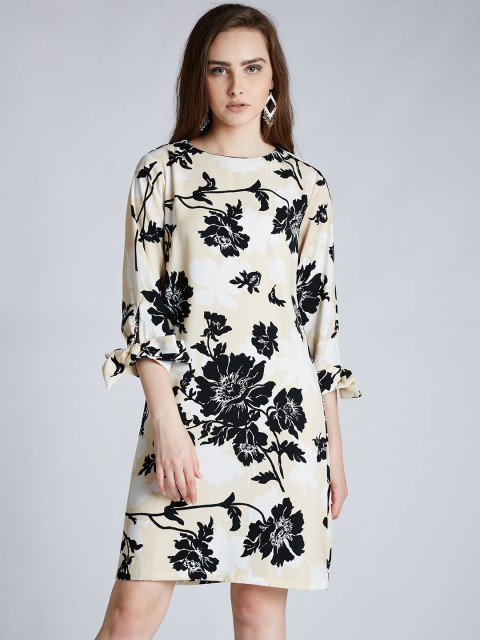 

Harpa Women Beige Floral Print A-Line Dress