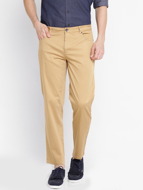 

United Colors of Benetton Men Beige Solid Casual Trousers