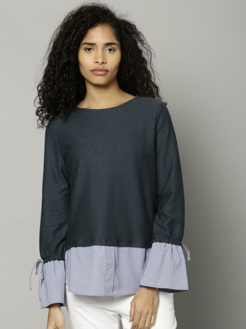 

Marks & Spencer Women Navy Solid Top, Navy blue