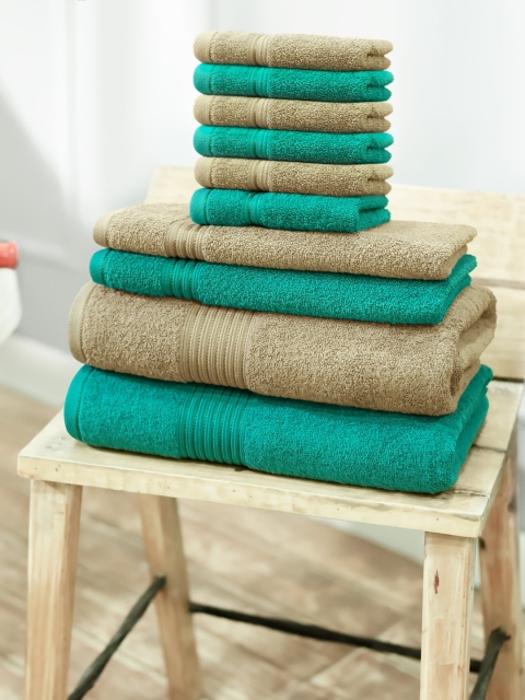 

swiss republic Set of 10 Cotton 600 GSM Towels, Olive