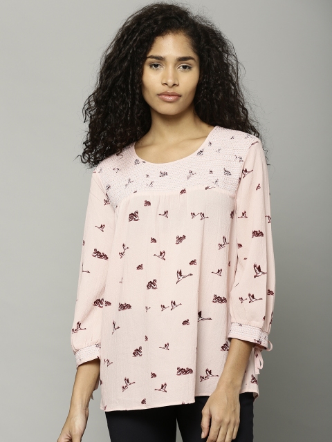 

Marks & Spencer Women Peach Printed Top