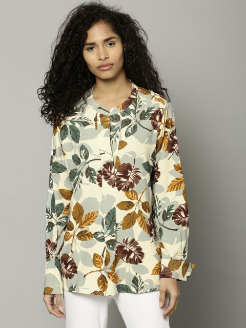 

Marks & Spencer Women Cream-Coloured Printed Top