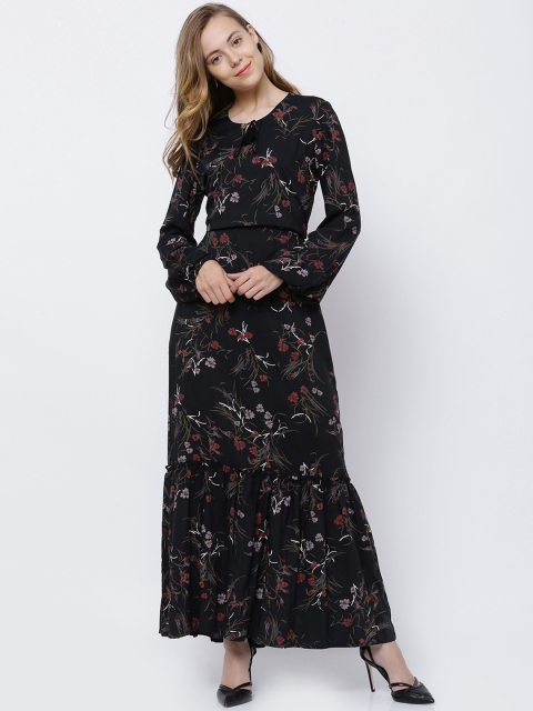 

Tokyo Talkies Women Black Printed Maxi Dress