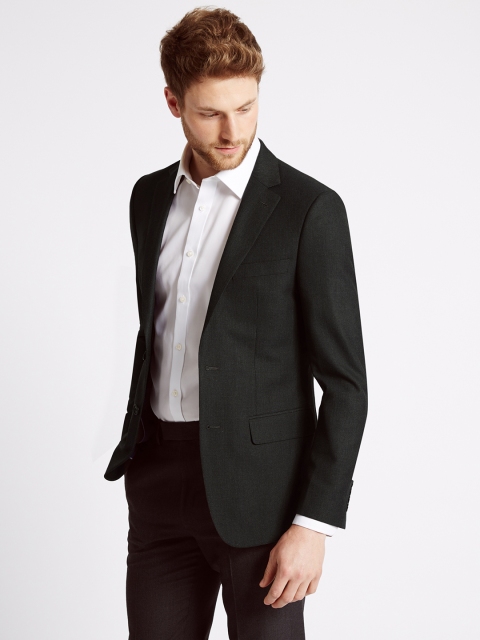

Marks & Spencer Charcoal Grey Slim Fit Single-Breasted Formal Blazer