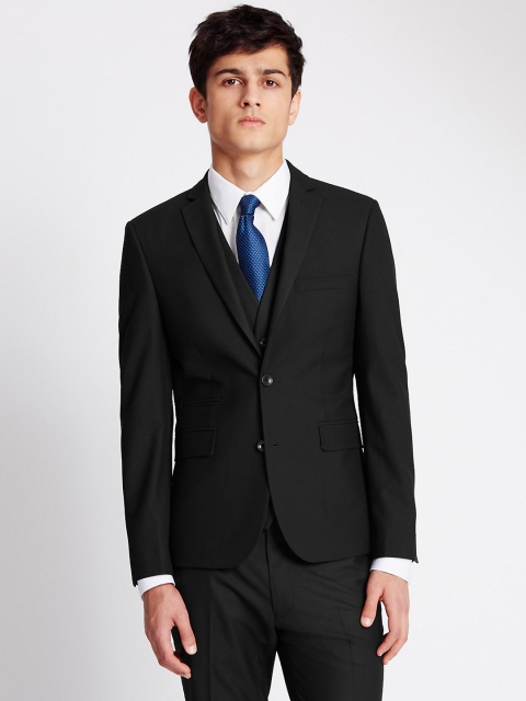 

Marks & Spencer Black Super Slim-Fit Single-Breasted Formal Blazer