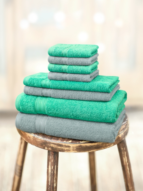 

swiss republic Set of 8 Cotton 450 GSM Towels, Green
