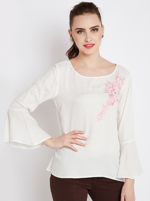 

RARE Women White Solid Top