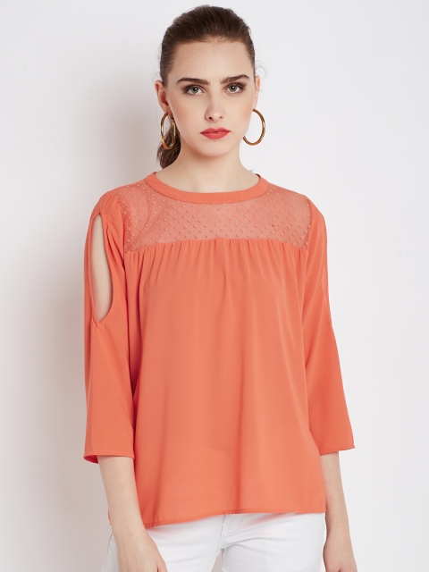

RARE Women Coral Pink Solid Top