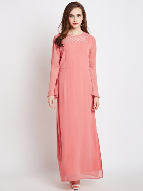 

RARE Women Pink Solid Maxi Dress