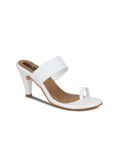 

Get Glamr Women White Solid Slim Heels