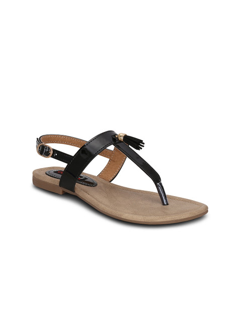 

Get Glamr Women Black Solid T-Strap Flats