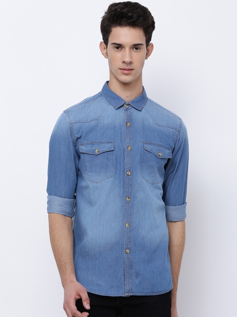 

HIGHLANDER Men Blue Slim Fit Solid Casual Shirt