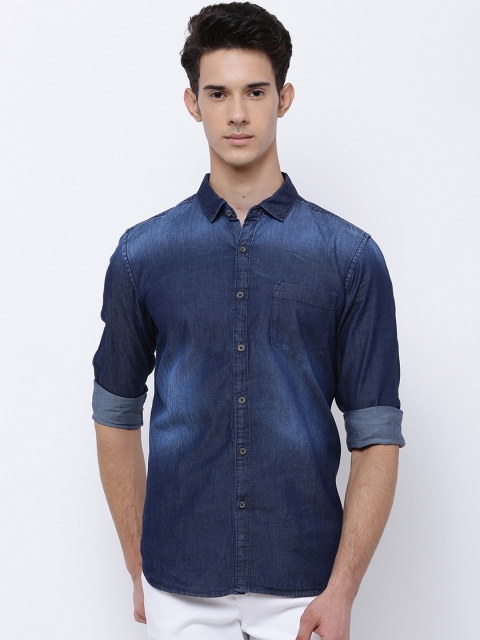 

HIGHLANDER Men Blue Slim Fit Solid Casual Shirt