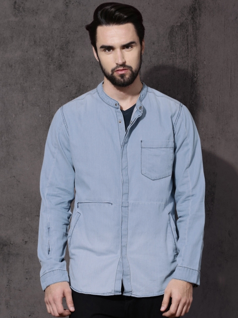 

Roadster Men Blue Regular Fit Denim Solid Casual Shirt