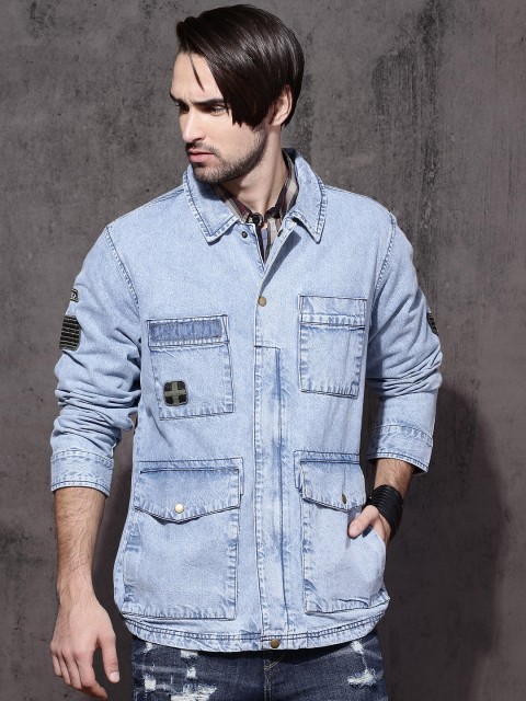 

Roadster Men Blue Solid Denim Jacket