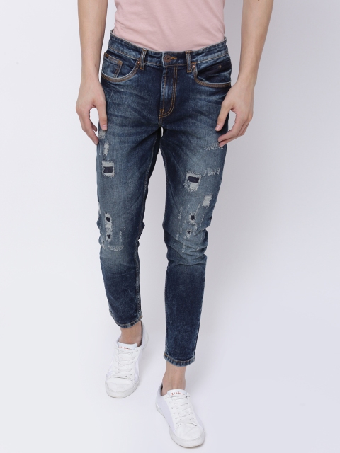 

LOCOMOTIVE Men Blue Tapered Fit Mid-Rise Mildly Distressed Stretchable Jeans