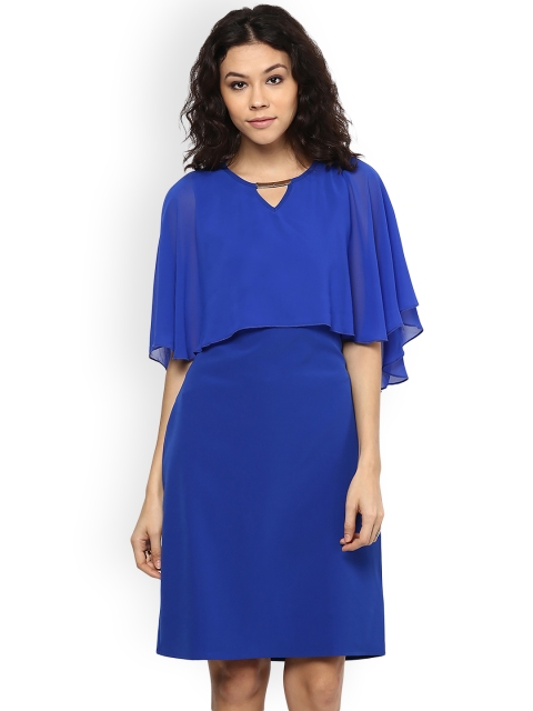 

109F Women Blue Solid A-Line Dress
