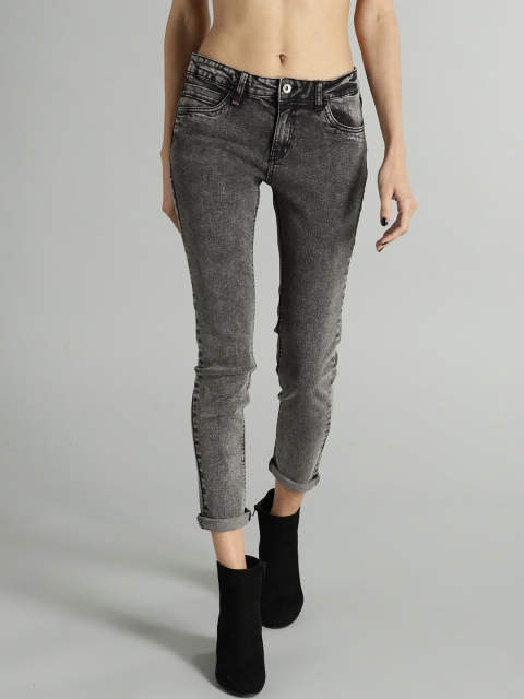 

Roadster Women Grey Regular Fit Mid-Rise Clean Look Stretchable Jeans
