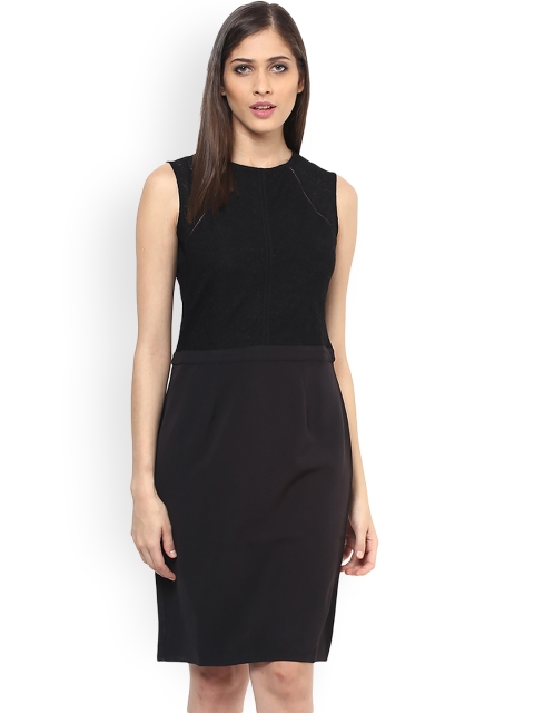 

109F Women Black Solid Sheath Dress