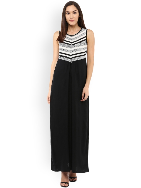 

109F Women Black Solid Maxi Dress