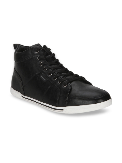 

Red Tape Men Black Solid Synthetic Mid-Top Sneakers