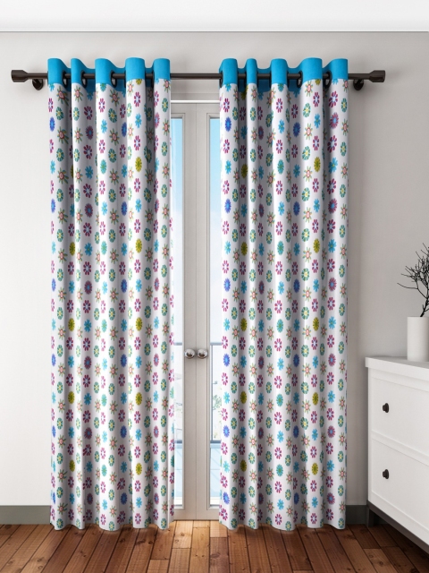 

Cortina Set of 2 White & Multicoloured Printed Door Curtains