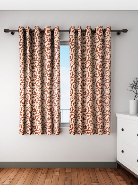 

Cortina Set of 2 Beige & Brown Printed Window Curtains