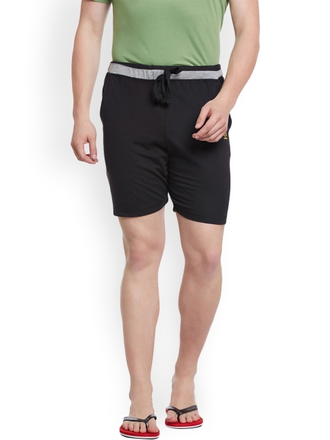 

VIMAL Men Black Solid Lounge Shorts