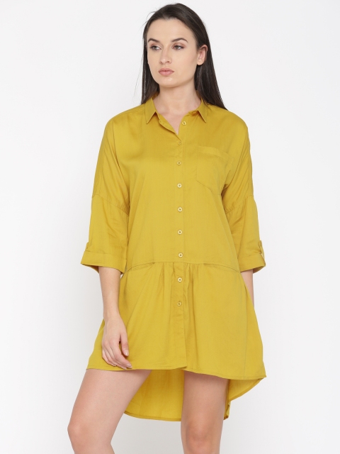 

Mast & Harbour Women Mustard Solid Shirt Dress