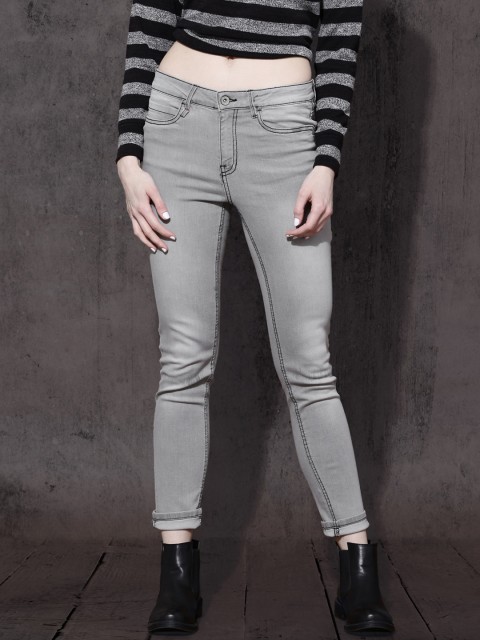 

Roadster Women Grey Slim Fit Mid-Rise Clean Look Stretchable Jeans