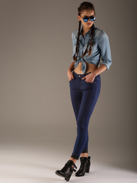 

Flying Machine Women Blue Twiggy Skinny Fit Mid-Rise Clean Look Stretchable Jeans