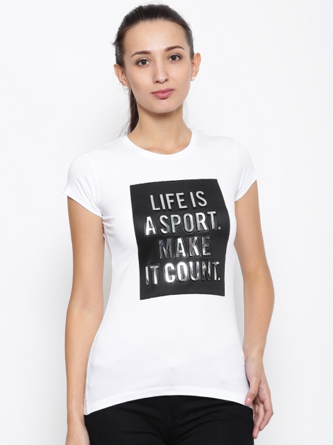 

Deal Jeans Women White Self-Design Round Neck T-Shirt