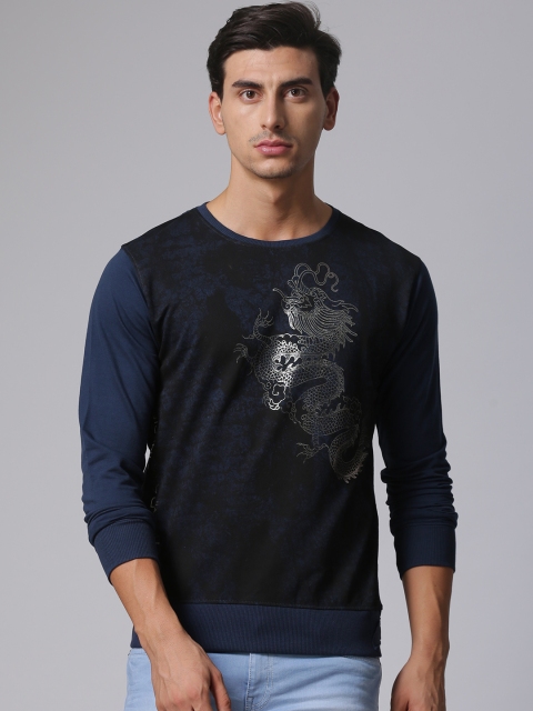 

YWC Men Navy Blue Printed Sweatshirt