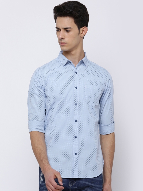 

LOCOMOTIVE Men Blue Slim Fit Printed Casual Shirt
