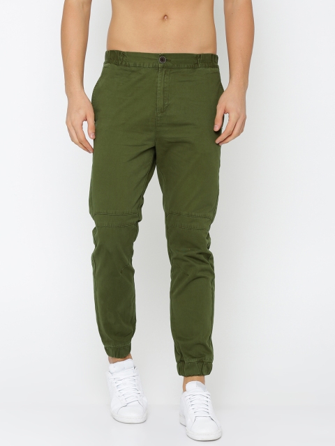 

RDSTR Men Olive Green Regular Fit Solid Joggers