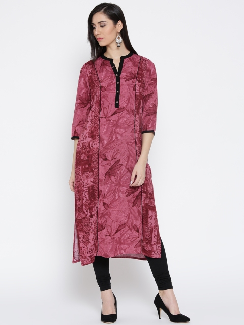 

Shree Women Pink Printed Straight Kurta