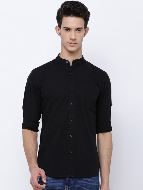

HIGHLANDER Men Black Slim Fit Solid Casual Shirt