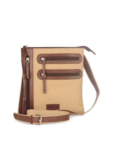 

Justanned Unisex Beige Front Pocket Crossbody Bag