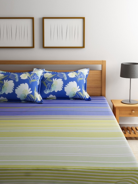 

STELLAR HOME Blue & Green Printed Bedding Set