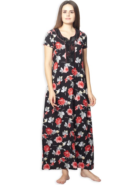 

Sweet Dreams Black & Pink Printed Nightdress 2814A7