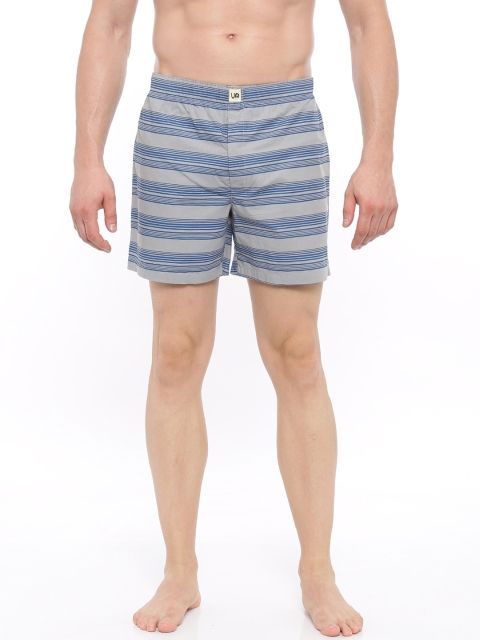

Urban Dog Men Blue & Grey Striped Boxers UDBX79