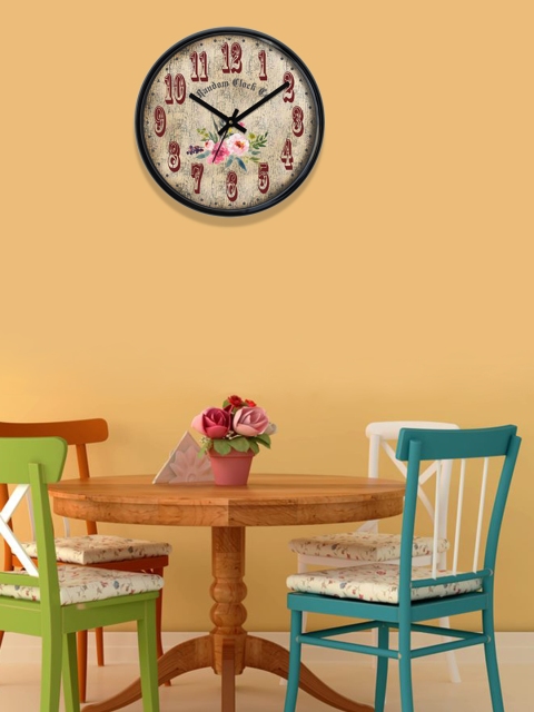 

RANDOM Beige Printed Analogue 30.5 cm Wall Clock
