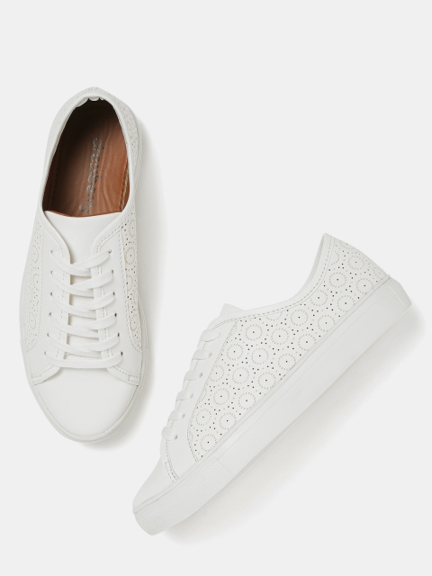 

DressBerry Women White Perforated Sneakers