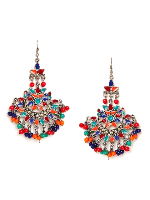 

PANASH Silver-Plated Floral Drop Earrings