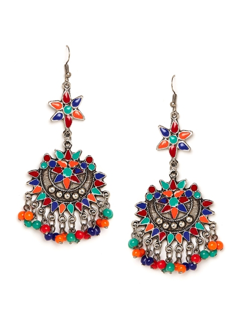 

PANASH Silver-Plated Floral Drop Earrings