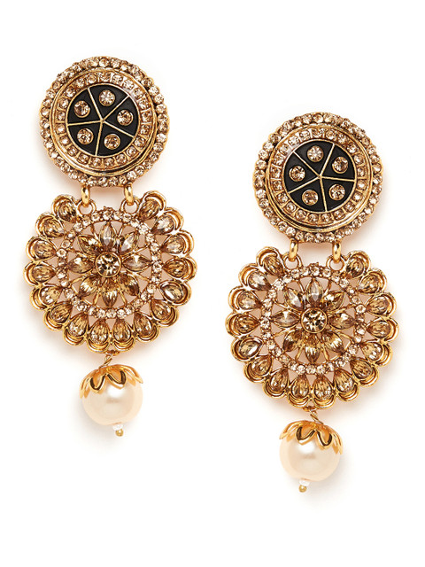 

PANASH Gold-Plated Contemporary Drop Earrings