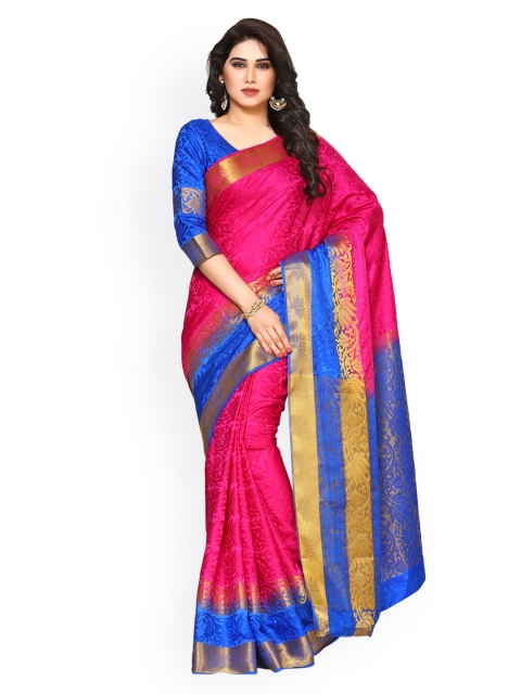 MIMOSA Pink Art Silk Woven Design Kanjeevaram Saree