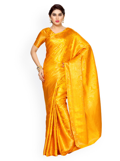 

MIMOSA Gold-Toned Art Silk Embellished Kanjeevaram Saree
