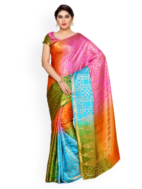 

MIMOSA by Kupinda Multicoloured Art Silk Woven Design Kanjeevaram Saree, Multi