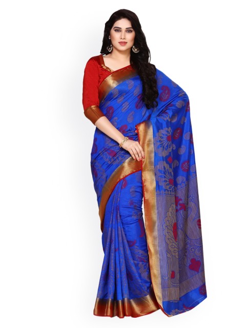 

MIMOSA by Kupinda Blue Art Silk Woven Design Kanjeevaram Saree